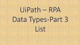 List in UiPath