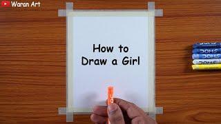 How to Draw a Girl Scenery | Girl Drawing | Girl Easy Scenery Drawing for Beginners