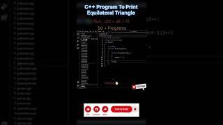 program to print triangle pattern in C++ | #youtube #ytshorts #trending #music #shorts #music #reels