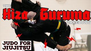 LOW RISK BJJ TAKEDOWN! How to do "Hiza Guruma" 膝車 (Knee Wheel) // JUDO FOR JIU JITSU