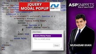 Using jQuery Modal Popup in ASP.Net