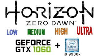 GTX 1060 6Gb in Horizon Zero Dawn | Benchmark All Graphics Setting | GTX 1066