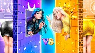 Day Girl vs Night Girl! ONE COLORED HOUSE CHALLENGE!