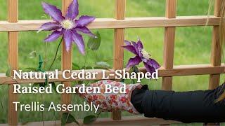 Natural Cedar L-Shaped Raised Garden Bed: Trellis Assembly