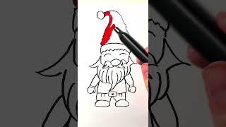 Christmas Gnome Drawing in 60 Seconds #gnome #christmas #drawing