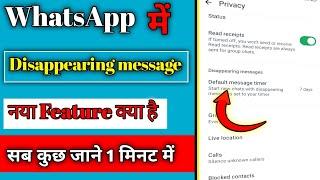 How To Use WhatsApp Disappearing Message New Update 2024