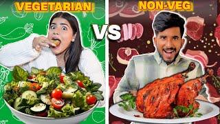 VEGETARIAN vs NON-VEGETARIAN FOOD  || Rs200/- Food Challenge in NOIDA