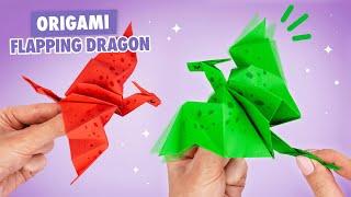 Оригами Дракон из бумаги машущий крыльями | Origami Flapping Paper Dragon