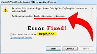 How to fix Invalid object name error in Visual Studio C#.NET Final Project?