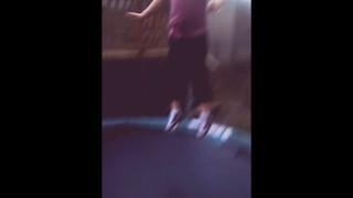 Gymnastics on tramp.     (Short video) sorry 