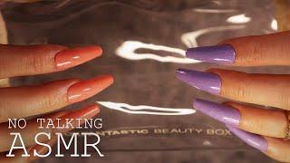 ASMR Vinyl make-up bag tapping ( NO TALKING | tapping & sticky fingers)