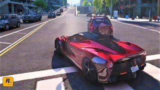 GTA V Realistic graphics | Lively World Expansion | Real traffic Mod: Ferrari LaFerrari free Drive