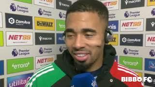 Gabriel Jesus " Im a strong believer in God " Arsenal vs Crystal palace post match interview