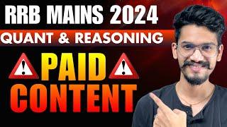 ️ Paid Content ️ RRB PO Mains 2024 | Mains Quant | Mains Reasoning | Yashraj Sir | Veteran