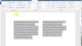 How to Split Text into 2 columns in Word