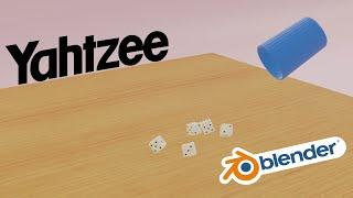 Rigid Body Yahtzee Roll 1 | Let's Play Yahtzee in Blender!