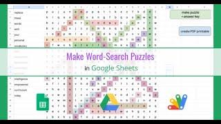 Word Search Generator Google Sheets Template Demo