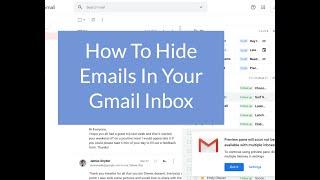 How To Hide Emails In Your Gmail Inbox