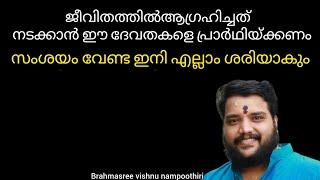 ജീവിതത്തിൽ ആഗ്രഹിക്കുന്നത് നടക്കാൻ ഈ ദേവതകളെ പ്രാർഥിയ്ക്കണം | Brahmasree vishnu nampoothiri | astro