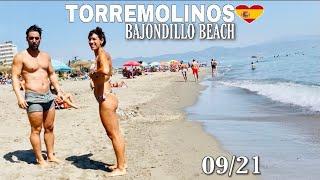 TORREMOLINOS SPAIN BEACH WALK SEPTEMBER 2021 - BAJONDILLO BEACH - Best Beaches in Costa Del Sol 4K