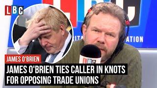 James O'Brien ties caller in knots for opposing trade unions | LBC