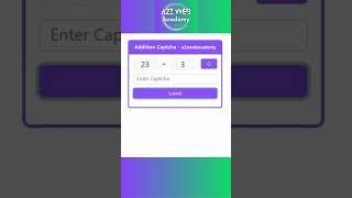 Addition Captcha  using HTML Bootstrap  jQuery short | Web Designing & Development @a2zwebacademy