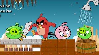 Angry Birds Take A Shower - FORCE OUT ALL PIGGIES TO TAKE SHOWER FOR STELLA BIRDS SKILL GAME!