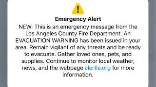 Evacuation warning emergency alert was sent in error across LA County