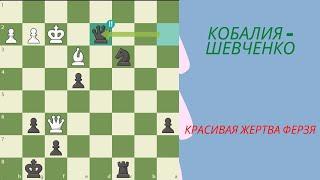 Кобалия - Шевченко.  Красивая победа Кирилла Шевченко с жертвой ферзя