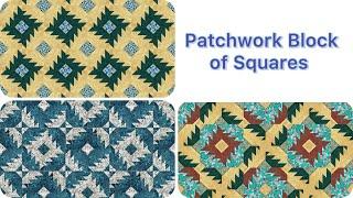 Easy Quilt Blocks of Squares.  "Buzz Saw"  For Beginners.