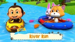 Річковий пробіг | Мультфільми для дітей | Розваги з тваринами | Loco Nuts | River Run