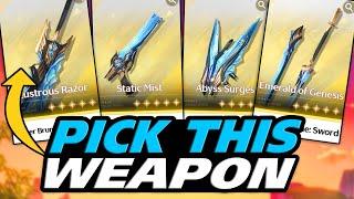 FREE 5 STAR WEAPON WHICH ONE TO PICK IN WUTHERING WAVES!!