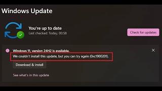 How to fix Install error 0xc1900201 in Windows 11 24H2