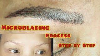 Microblading Eyebrows full process || How to Do Natural Hair Strokes
