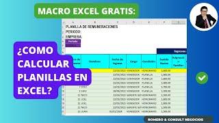 Macro Excel Gratis: Como calcular planilla de sueldos trabajadores