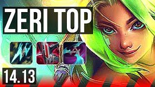 ZERI vs TWISTED FATE (TOP) | Rank 4 Zeri, 9/2/6, Rank 15 | BR Challenger | 14.13