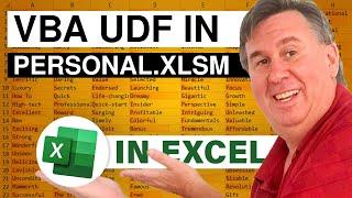 Excel - Why Vba Udf Won'T Work In Personal Macro Workbook - Episode 1385