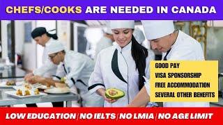 Chef/Cook Jobs In Canada With FREE Visa Sponsorship In 2023 | Low Education | No IELTS |No Age Limit