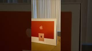 Unboxing new iMac 24” Orange #iMac #appleimac #magicmouse2 #trackpad #applestore #keyboardtouchid