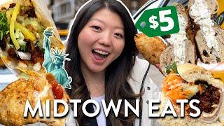 WHAT TO EAT IN MANHATTAN! Midtown New York Food Tour  (tacos, bagels, empanadas & more!)