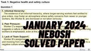 Nebosh ig1 solved paper january 2024 Nebosh ig1 paper  Nebosh paper nebosh paper solution igc ig1