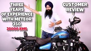 Three year ownership review of Royal Enfield Meteor 350 | Pros & Cons after 29000 kms