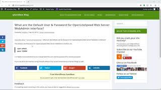 What are the Default User and Password for OpenLiteSpeed Web Server WebAdmin interface