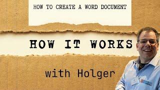 How to create a word document  [Beginner]