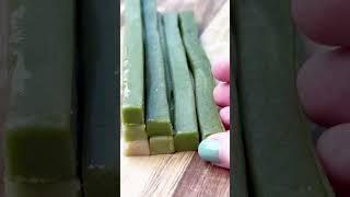 Stacking a matcha checkerboard cookie