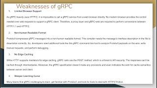 Weaknesses/Limitations of gRPC Part5