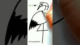 How To Draw A Stork With Number Very Easy #shorts #stork #funny #drawing #easydrawing #tutorial