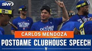 Carlos Mendoza pumps up the Mets after clinching their playoff spot | SNY