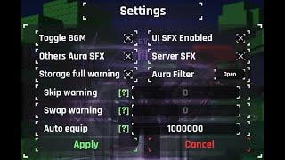 Settings, Aura Filter - Tutorial, Explanation and Tips | Sol's RNG