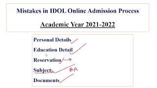 Mistakes in online form filling | IDOL Mumbai University 2021